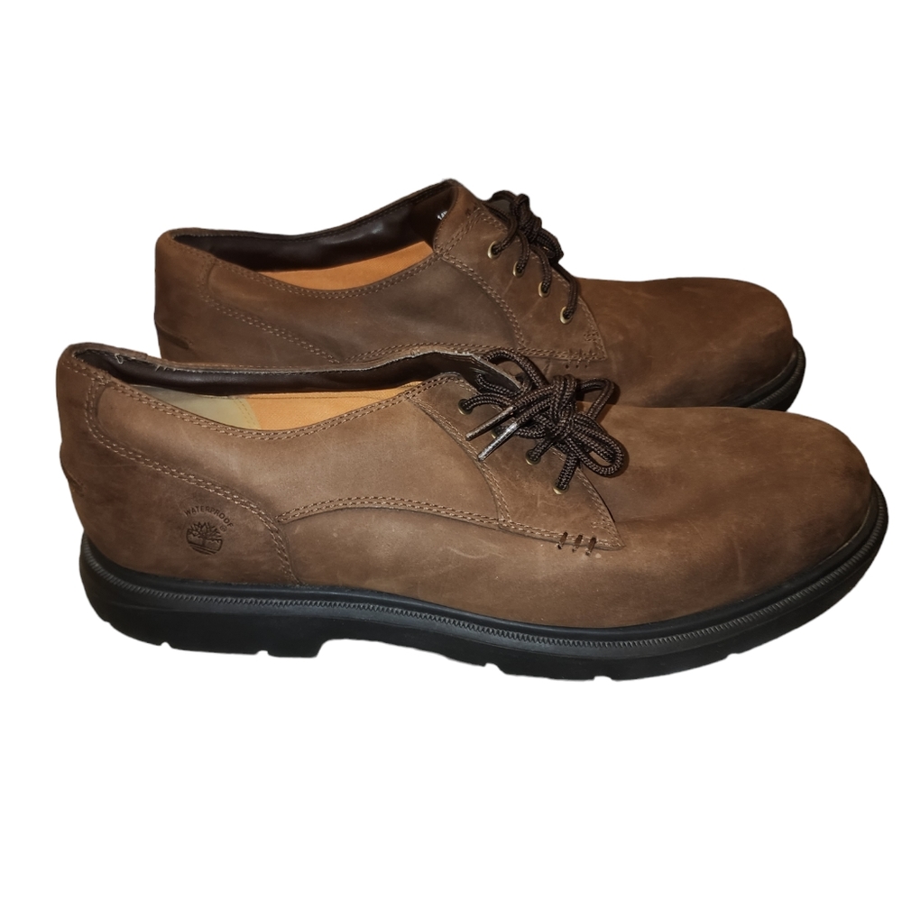 Timberland Men's 14M Smart Comfort Waterproof Brown Leather Oxford Shoes